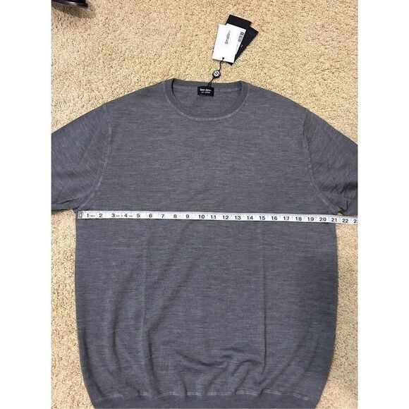 Smalto by Collection 100% merino wool men’s sweater charcoal gray size 52 NEW - Picture 8 of 9